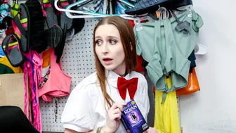 Condom stealing coed gags on cock