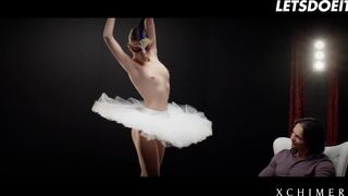Skinny Babe Jessica X In Ballerina Costume Rides Her Big Cock BF