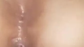 Big butt showing both holes