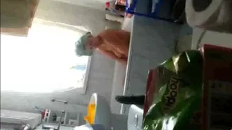 Peeking at my bathing stepmother