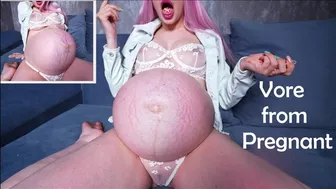 Clips 4 Sale - Pregnant vore from huge Giantess with big belly