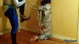 Spandex and hogtied (Amateur Femdom with Jade)