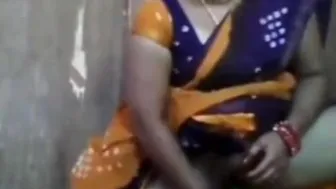 Gouthami reddy manthena in sexy saree removing saree having cucumber inside her pussy