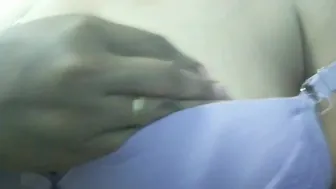 Big boobs indian Aunty licking her nipples