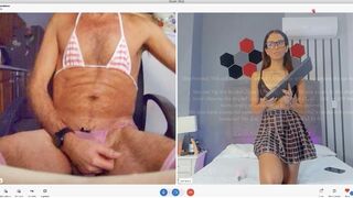sissy performs for cam girl