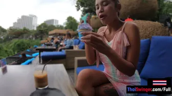 Thai Swinger - Thai Euro amateur couple public fun and horny sex at home in POV