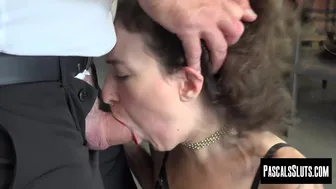 No mercy for slutty Irogenia as hung mature fucker destroys her pussy