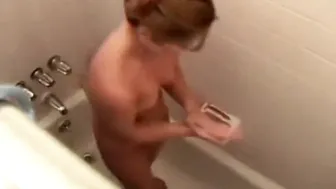 Can't stop watching stepdaughter shaving in shower