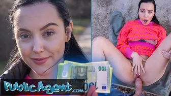 Public Agent - - Young Spanish brunette with pert tits seduced in public into outdoor blowjob and sex