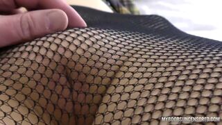 POV Play with Tits and Hot Ass in Fishnet Pantyhose