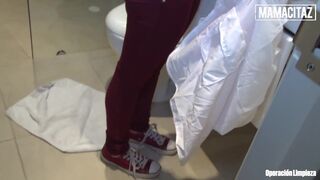Horny Maid Kathy Violeta Sucks Dick Like It's Lollipop Then Gets Ravaged In The Bathroom