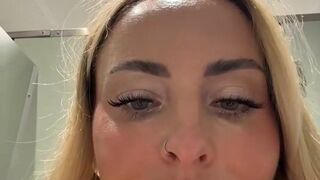 Nude Blonde Tease in Locker Room