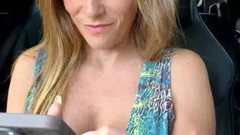 Car Tease with Pussy Flash