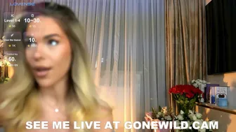 Sexy Blonde Strips and Poses Live on Webcam