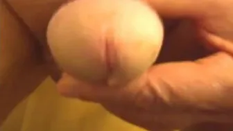 Smooth Grandpa Strokes His Uncut Cock