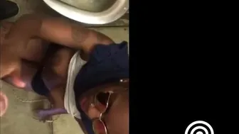 Public Blowjob on Black Tits