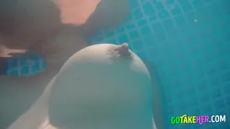 Skinny Dipping and Teasing in the Garden Pool - Amateur Teen