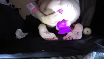 Twink Slut Fucks His Huge Purple Dildo