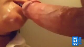 Canadian MILF Deepthroats Big Cock