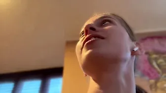 Tattooed Blonde Girl Taking Selfies and Posing
