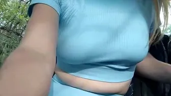 Blonde Amateur Teases Herself with Pink Toy in Car