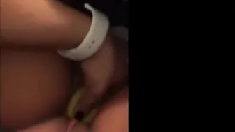 Public Masturbation on a Plane with a Banana by an Amateur Girl