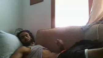 Big Black Cock Masturbating to Porn