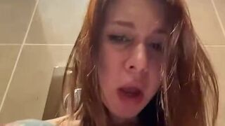 Redhead Teases in Lingerie & Toys