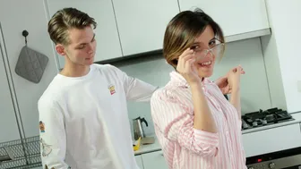 She Is Nerdy - Short-Haired Angel Edmund Is Enjoying Hardcore Sex In The Kitchen