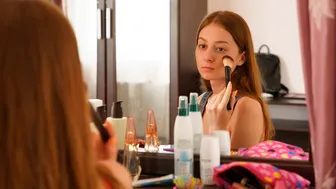 Young Courtesans - Very Skinny Young Hottie Lia Is Sucking Her Lover