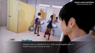 [Gameplay] Waifu Academy | Perfect 18yo Virgin College Teen Gets Her Tight Pussy F...