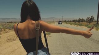 Hitchhiker Khloe Kay fucks stranger