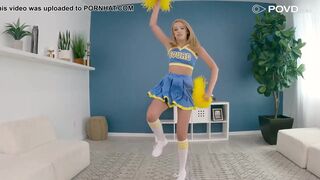 Spunky cheerleader Madison Summers enjoying facesitting