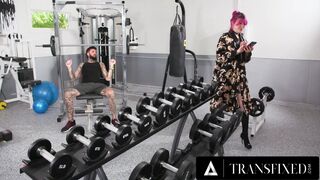 TRANSFIXED - Cutie Lena Moon Gets STUCK In The Gym And POUNDED By Big Dick Stud Who Takes Advantage