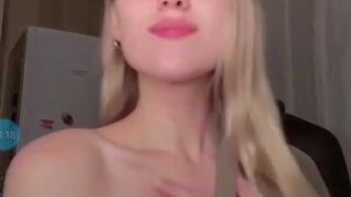 Russian Beauty tight pussy got fucked with giant dildo swag live babytoy