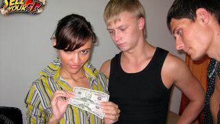 Sell Your GF - Cheating teen Inus is fucking with another guy in front of her boyfriend