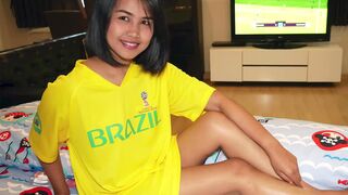 World Cup watching with cute Thai teen