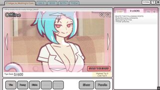[Gameplay] Nicole Risky Job [Hentai game ] Ep.4 the camgirl masturbated while look...