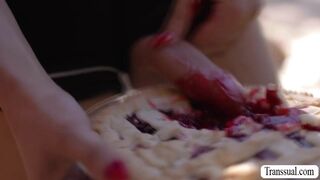 Blonde MILF gets her pie fucked by Trans