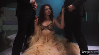Stunning doll brunette Elena Koshka is enjoying FMM sex so much