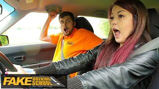 Fake Driving School - Big Cock Instructor Bonnet Fucks and Licks Cute Learners Ass