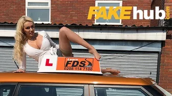 Fake Driving School - Big Black Cock Goes Into Amber Jayne