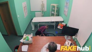 Cute Pigtailed Cleaner Sucks and Fucks Doctors Big Cock