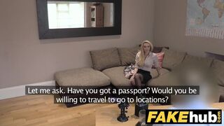 UK Amateur Big Tits MILF Sucks Cock for Cash on Casting Couch