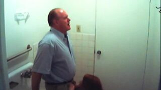 Scandalous GFs - Bathroom slut sucks dick in restroom