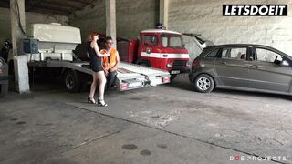 Mature Slut Eva Berger Sucks Mechanic's Fat Cock After He Fixed Her Car