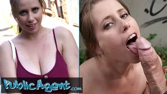 Public Agent - attractive Belgian tourist with natural big tits gets huge cock inside her shaved pussy