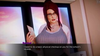 [Gameplay] Waifu Academy | Hot Redhead MILF College Nurse Treats Student Patient W...