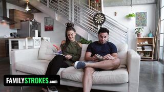 Step Sis Sloan Harper Makes Step Bro Cum On Her Pretty Face After Passionate Fuck - FamilyStrokes