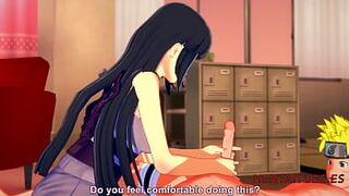 Naruto Hentai - Naruto x Hinata. Handjob, Boobjob & Fuck with cum inside - Animation 3D porn